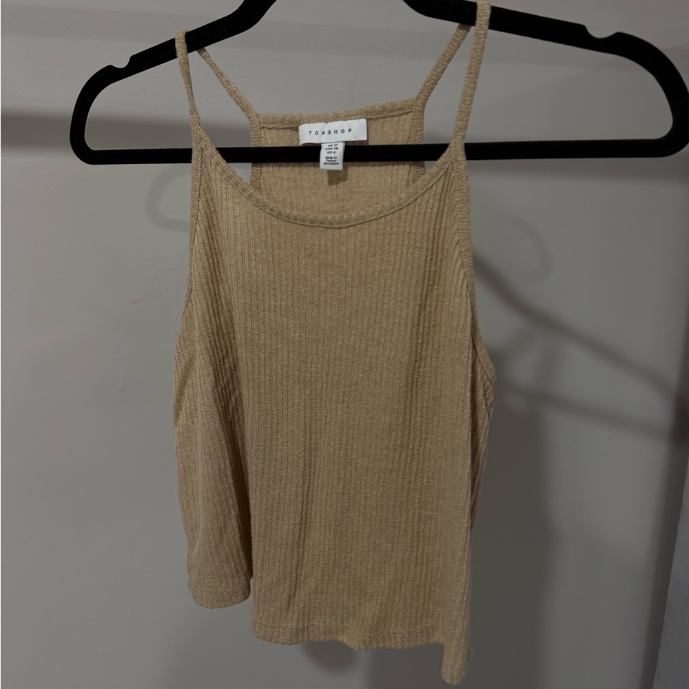 Topshop tan knit tank top